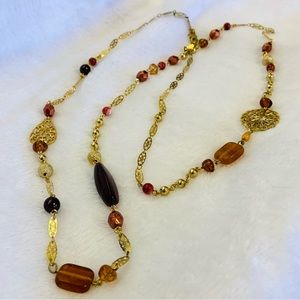 Vintage AVON Filigree Glass Beads Necklace